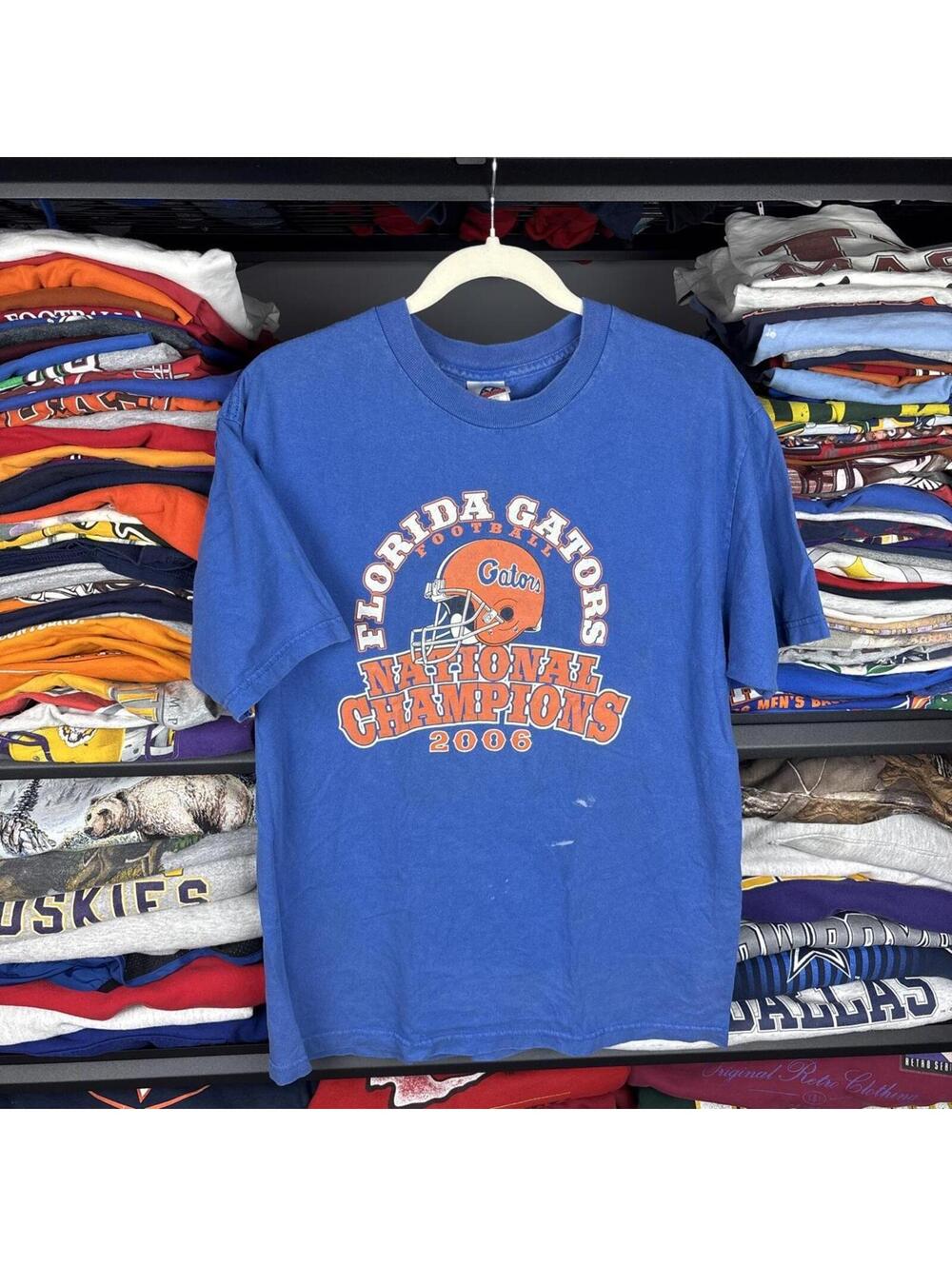 Vintage Y2K Florida Gators 2006 National Champions T Shirt Blue Football Sz L